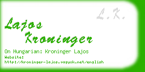 lajos kroninger business card
